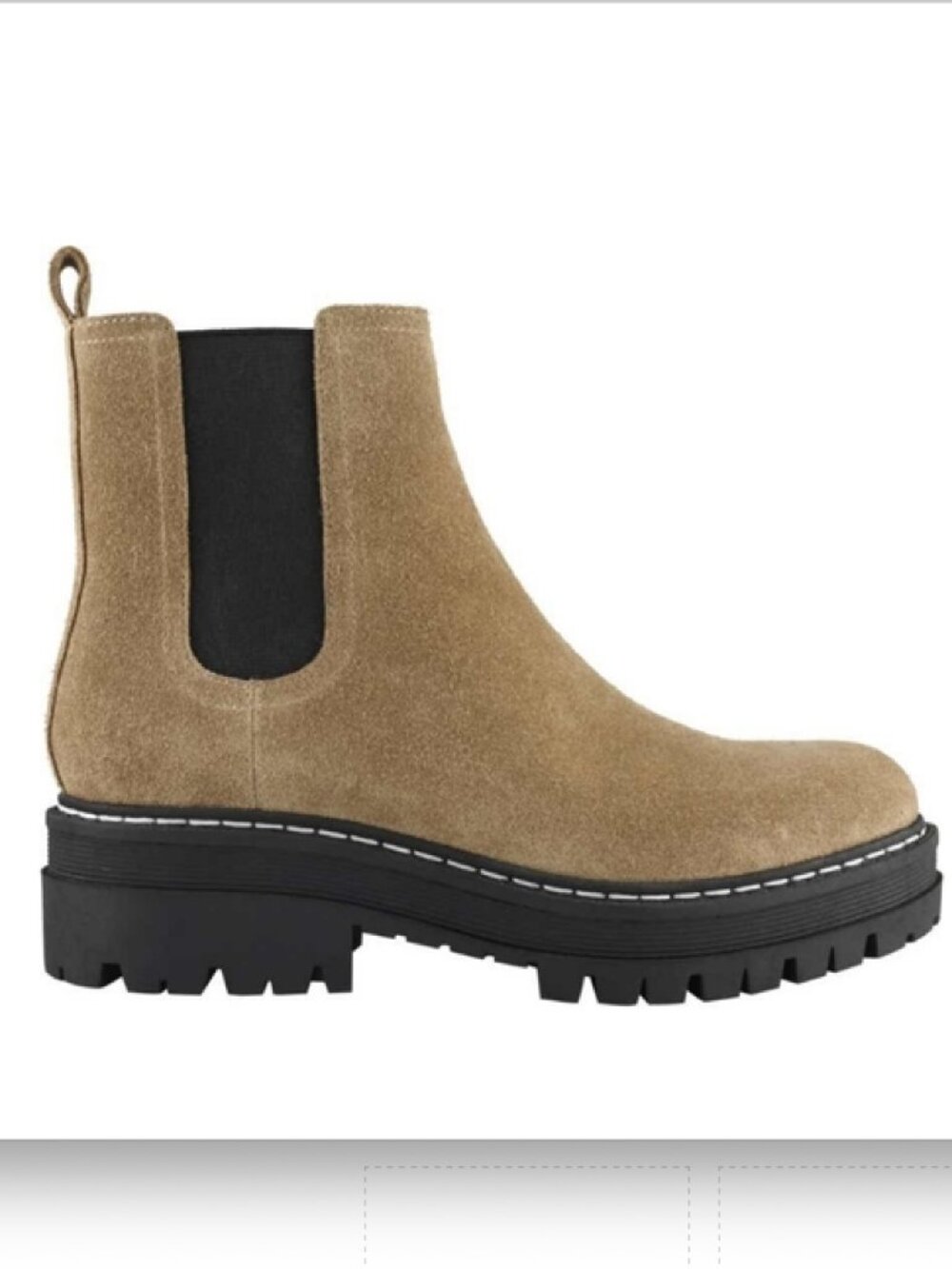 $200 Marc Fisher Padma Suede Chelsea Lug Sole Ankle Boots Size 9